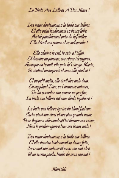Le poème en image: La Boite Aux Lettres A Des Maux !