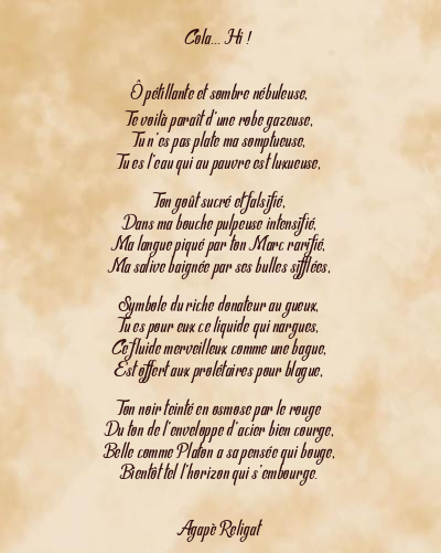 Le poème en image: Cola… Hi !