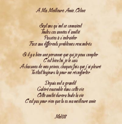 Le poème en image: A Ma Meilleure Amie, Céline