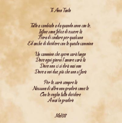 Le poème en image: Ti Amo Tanto