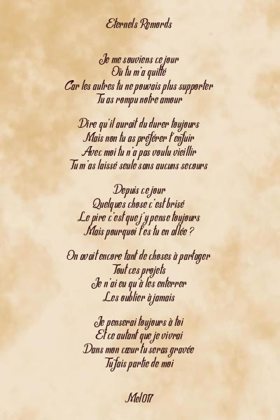 Le poème en image: Eternels Remords