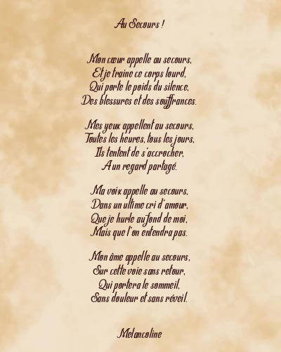 Le poème en image: Au Secours !