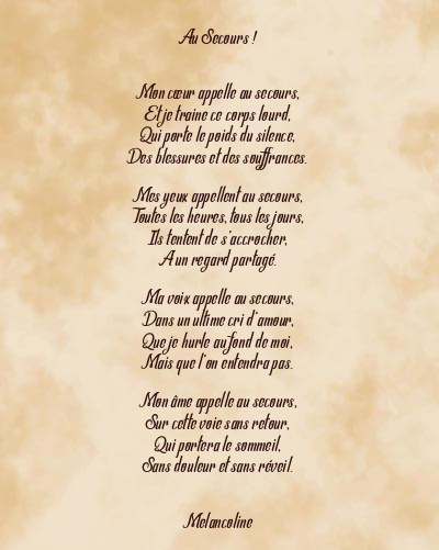 Le poème en image: Au Secours !