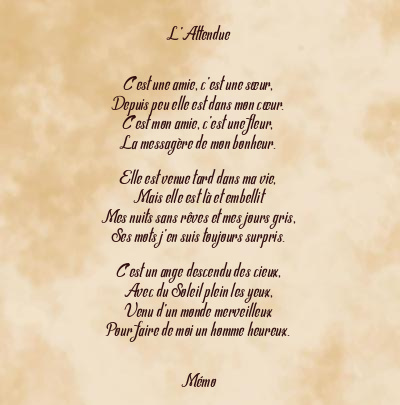 Le poème en image: L’attendue