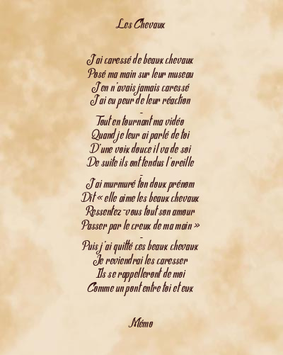 Le poème en image: Les Chevaux