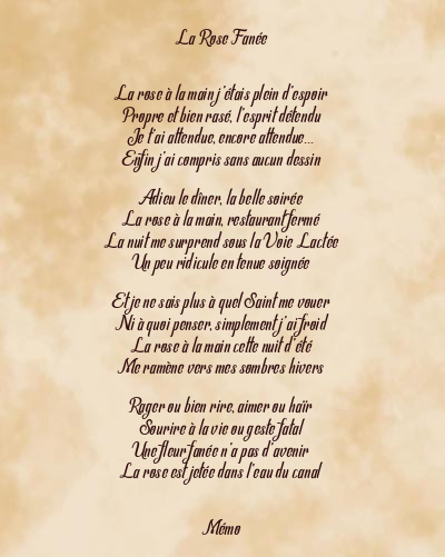 Le poème en image: La Rose Fanée