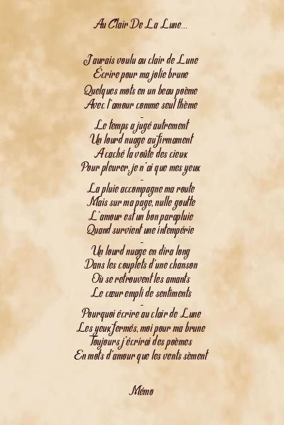 Le poème en image: Au Clair De La Lune…