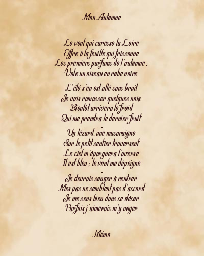 Le poème en image: Mon Automne