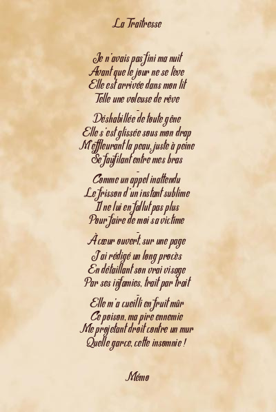 Le poème en image: La Traîtresse