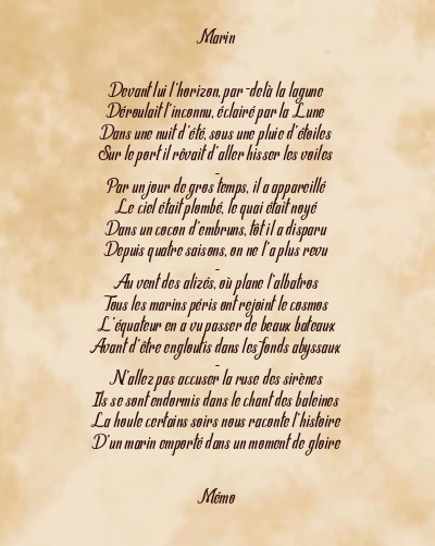 Le poème en image: Marin