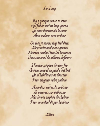 Le poème en image: Le Loup