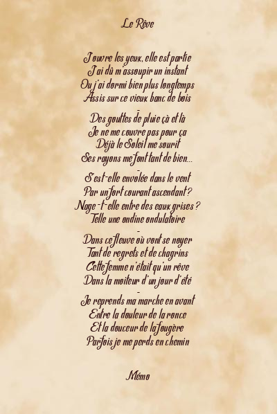 Le poème en image: Le Rêve