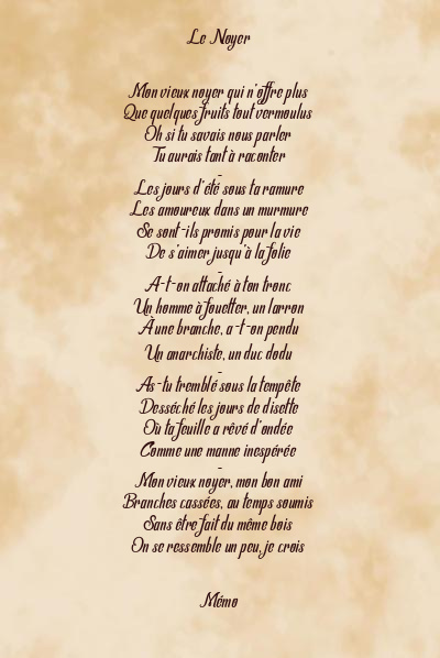 Le poème en image: Le Noyer