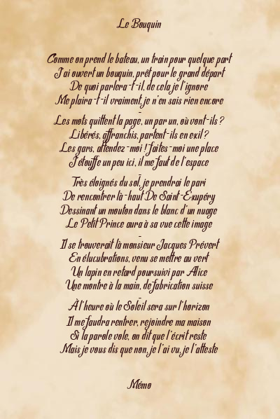 Le poème en image: Le Bouquin
