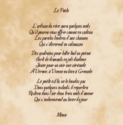 Le poème en image: Le Poète