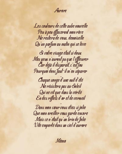Le poème en image: Aurore