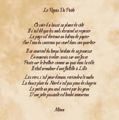 Le poème en image: Le Repos Du Poète