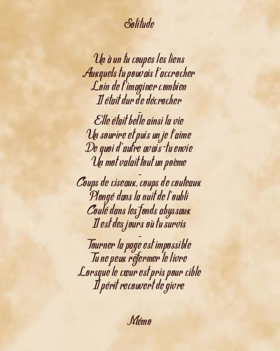 Le poème en image: Solitude