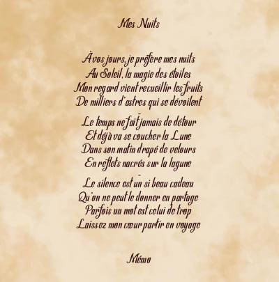 Le poème en image: Mes Nuits