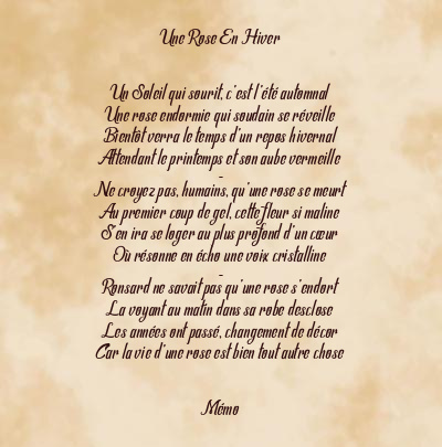 Le poème en image: Une Rose En Hiver