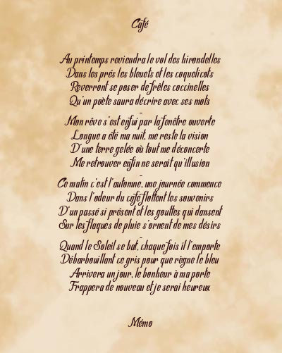 Le poème en image: Café