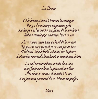 Le poème en image: La Brume