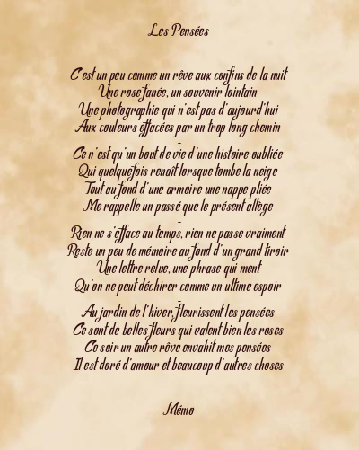 Le poème en image: Les Pensées