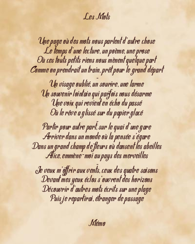 Le poème en image: Les Mots