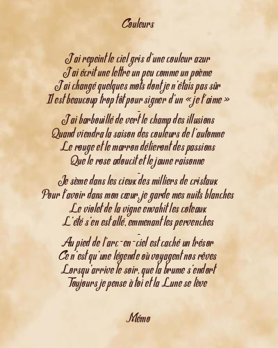 Le poème en image: Couleurs