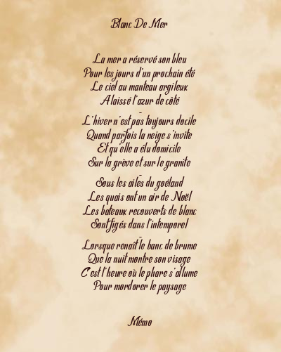 Le poème en image: Blanc De Mer