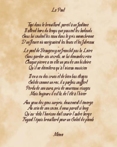 Le poème en image: Le Pont