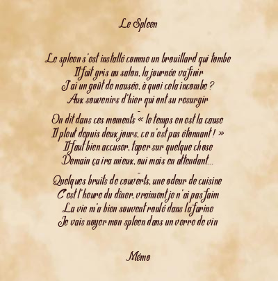 Le poème en image: Le Spleen