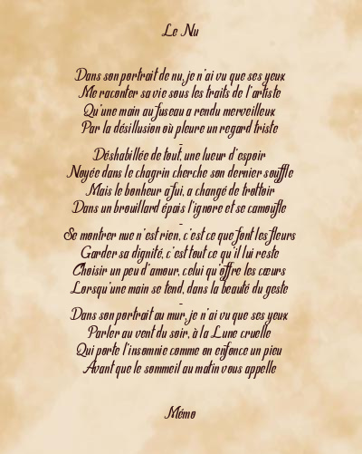 Le poème en image: Le Nu