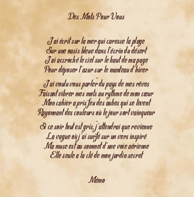 Le poème en image: Des Mots Pour Vous