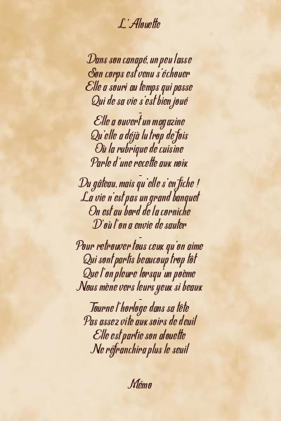 Le poème en image: L’alouette