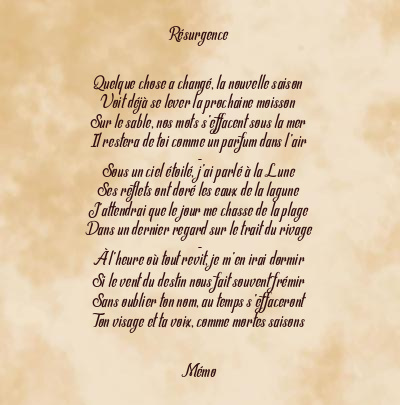 Le poème en image: Résurgence