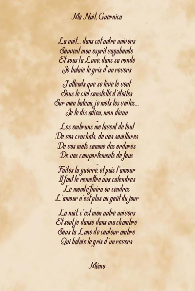Le poème en image: Ma Nuit, Guernica