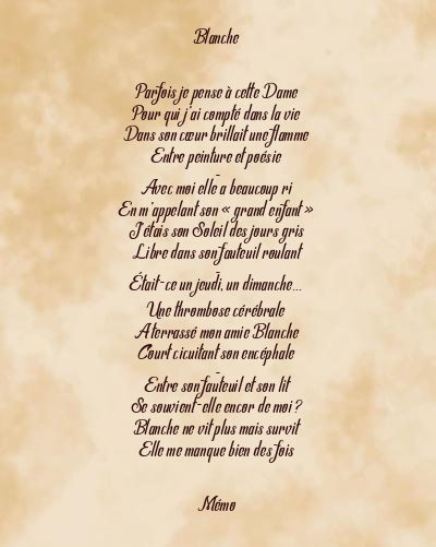 Le poème en image: Blanche