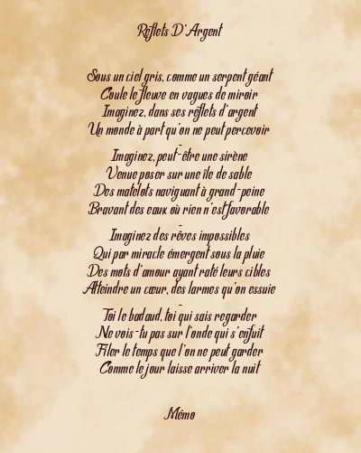 Le poème en image: Reflets D’argent