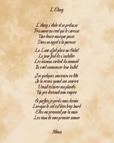 Le poème en image: L’étang