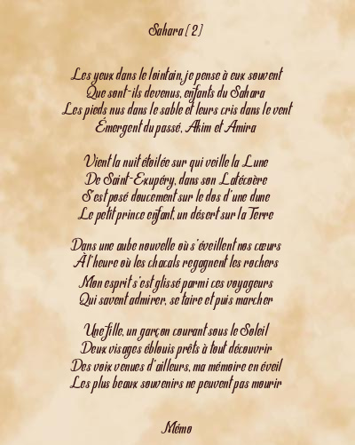 Le poème en image: Sahara (2)