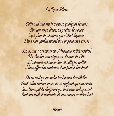 Le poème en image: La Rose Bleue