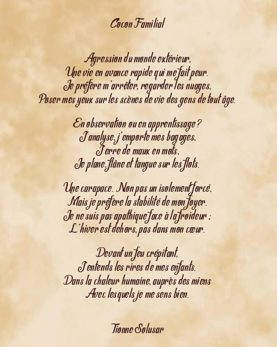 Le poème en image: Cocon Familial