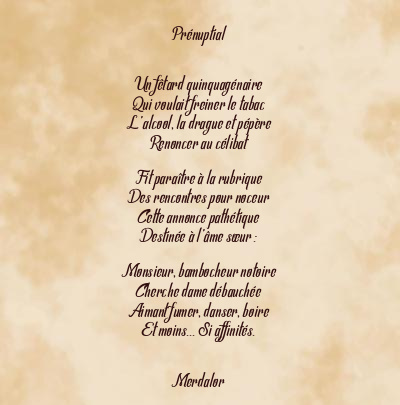 Le poème en image: Prénuptial