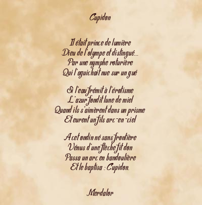 Le poème en image: Cupidon