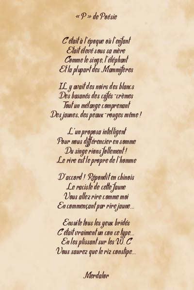 Le poème en image: « P » De Poésie