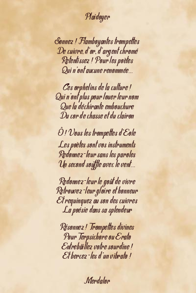 Le poème en image: Plaidoyer