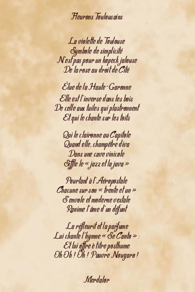 Le poème en image: Fleurons Toulousains