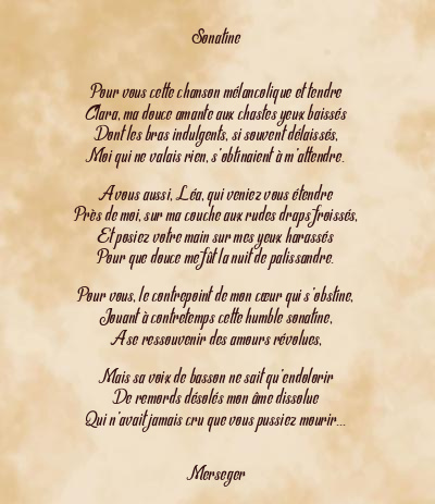 Le poème en image: Sonatine