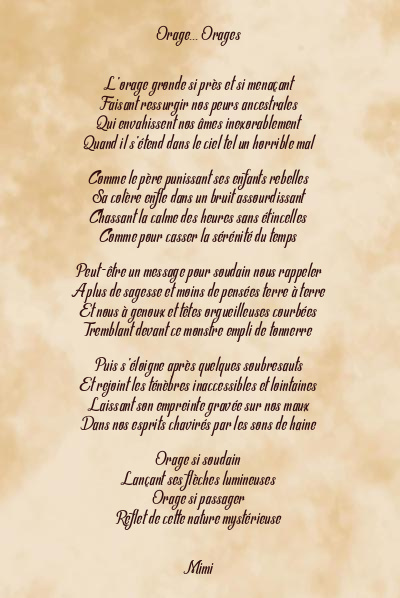 Le poème en image: Orage… Orages